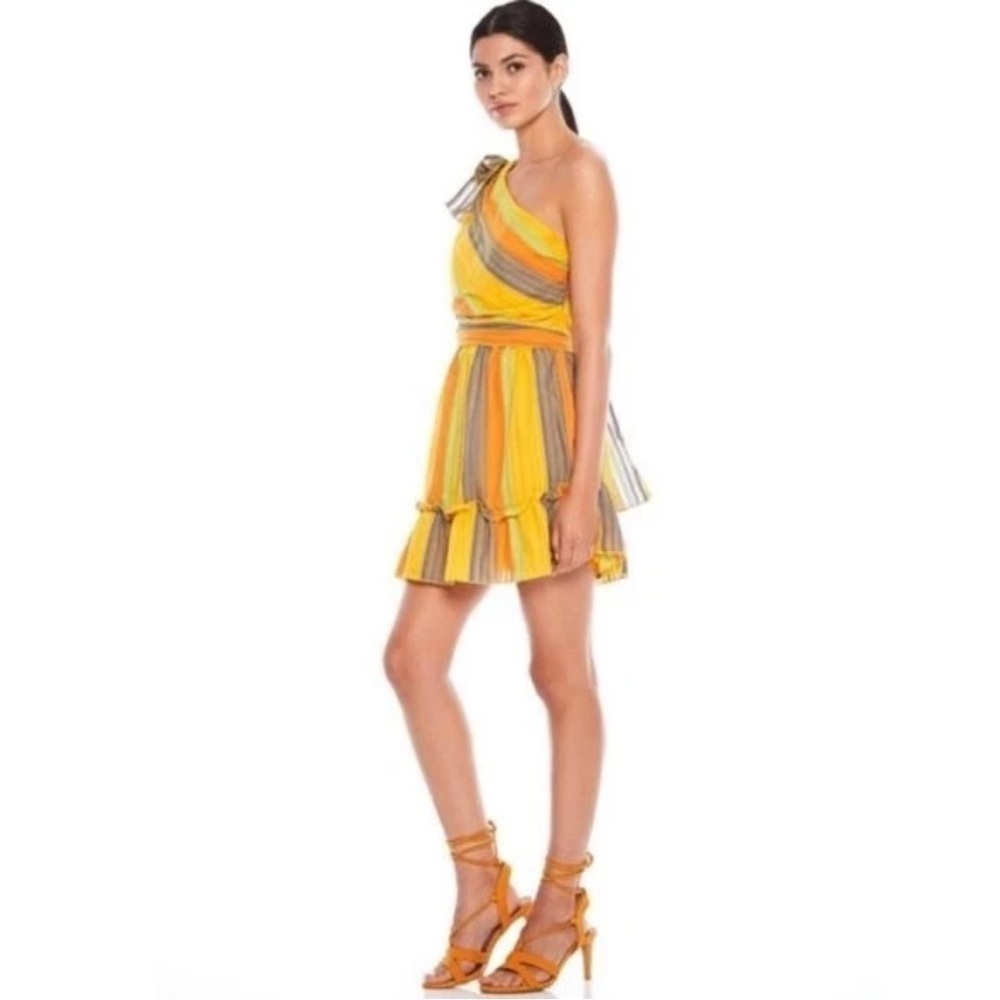 Womens New La Maison Talulah Imperial Mini Dress Watercolour Stripe
